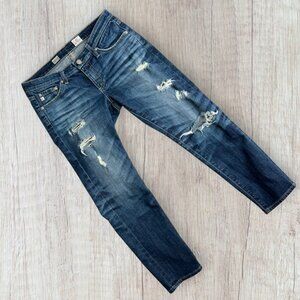 AG Adriano Goldschmied The Stilt Crop Cigarette Distressed Skinny Jeans 27